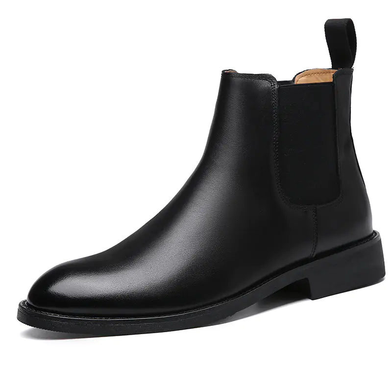 Men's High-Top Nubuck Leather Pointed Toe Martin Boots