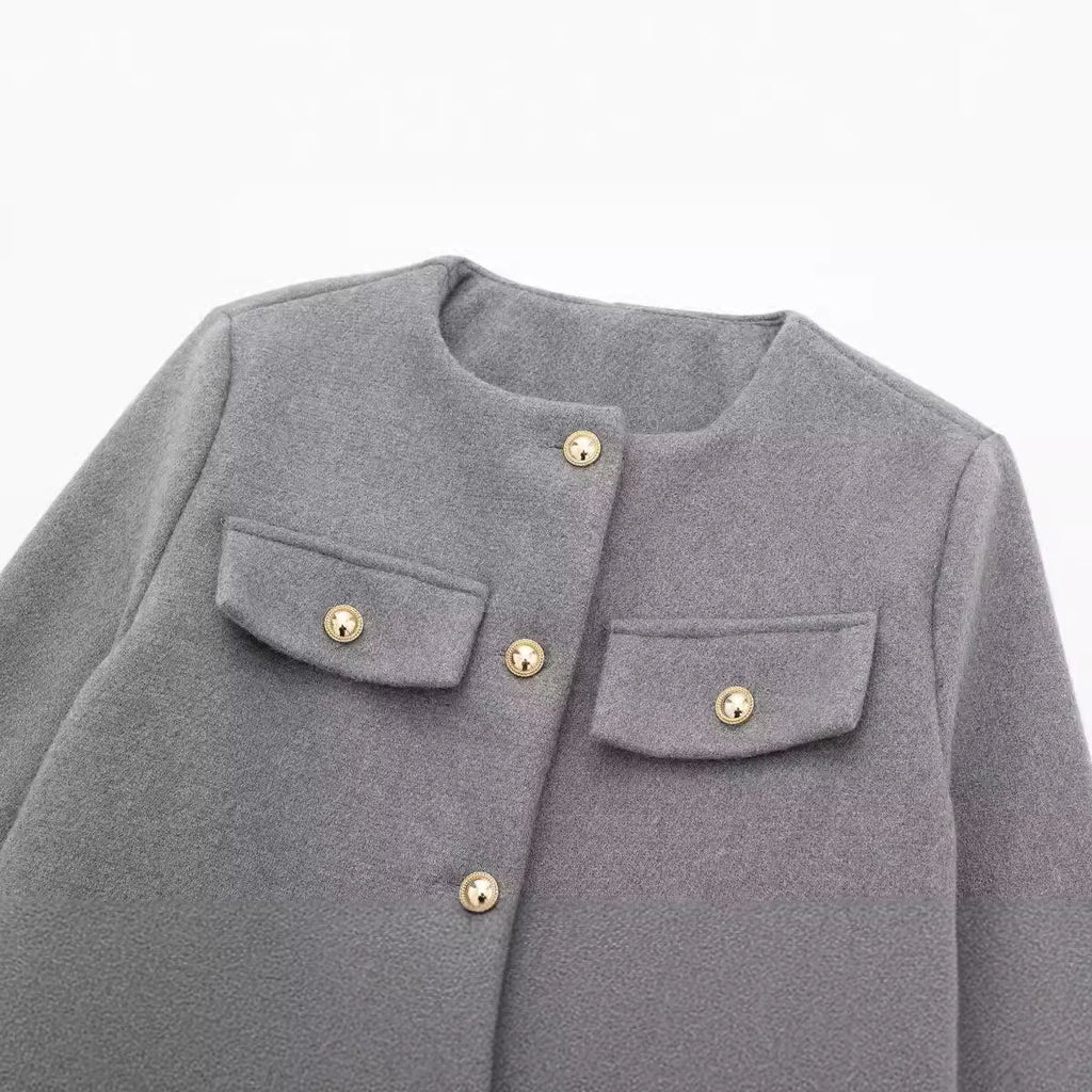 Fashion Casual Flip Trim Short Coat