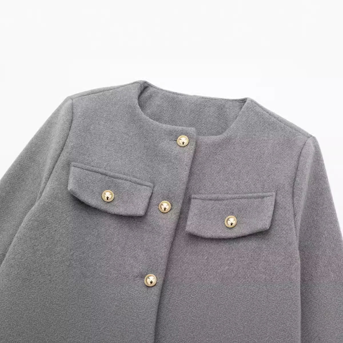 Fashion Casual Flip Trim Short Coat