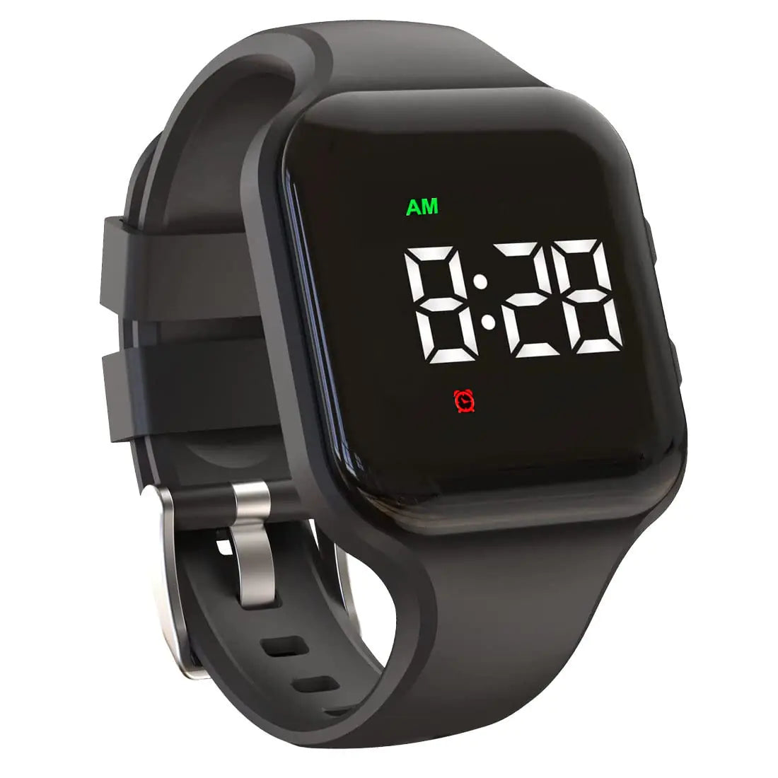 e-vibra Water Resistant Vibrating Alarm Watch Rechargeable 15 Alarm Reminder Watch Potty Training Watch with Lock Screen (Black)