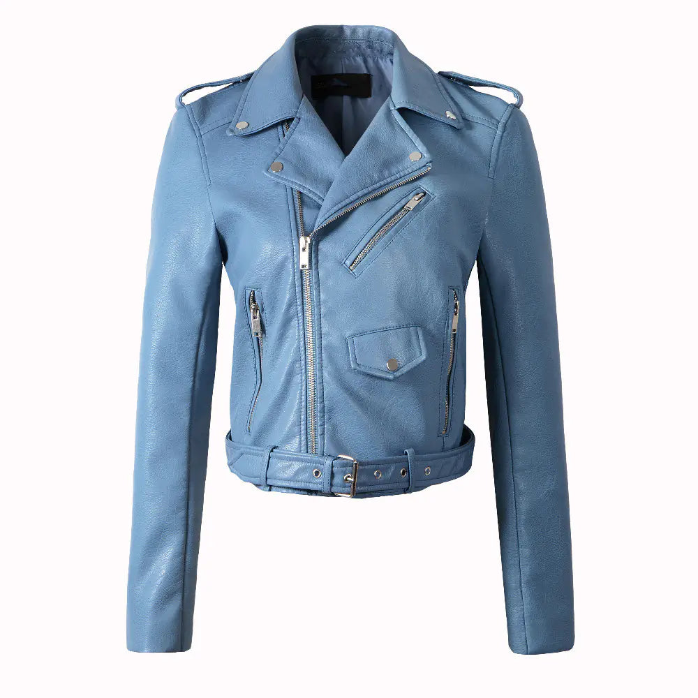 PU Wash Leather Jacket for Women - Casual Style
