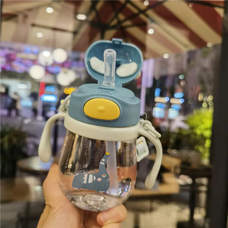Cute Cartoon 250ml Toddler Drinking Straw Cup