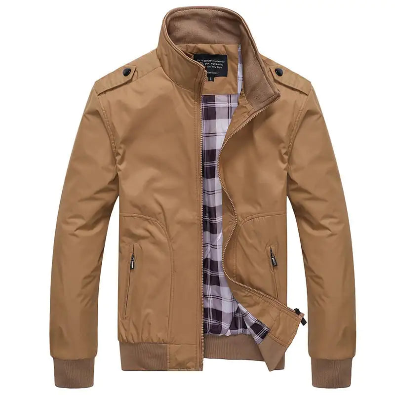 Plus Size Casual Solid Color Slim Stand-Up Collar Coat