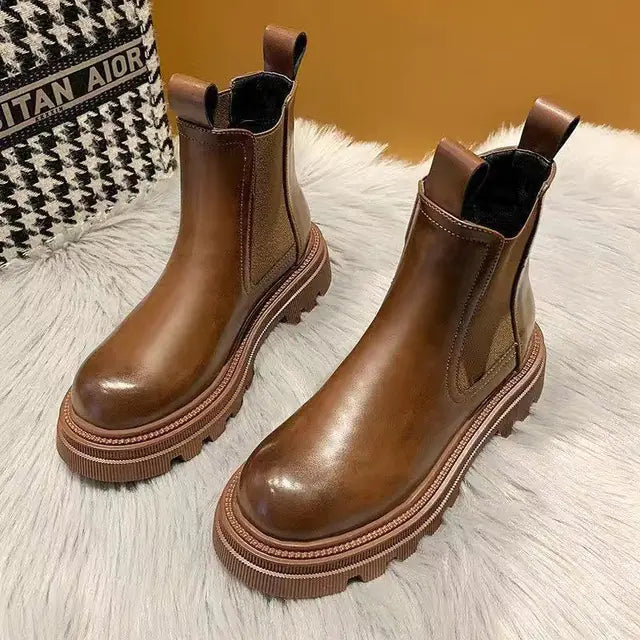 Women's Martin Short Boots - Thick-Soled British Style