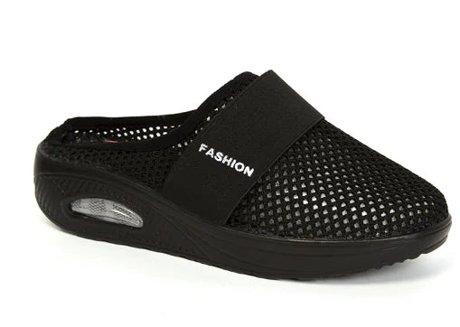 Plus Size Wedge Heel Baotou Mesh Casual Slippers