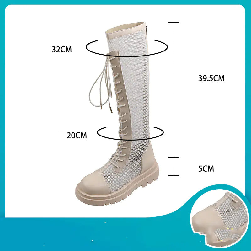 Breathable Leather Martin Boots with Thick Sole
