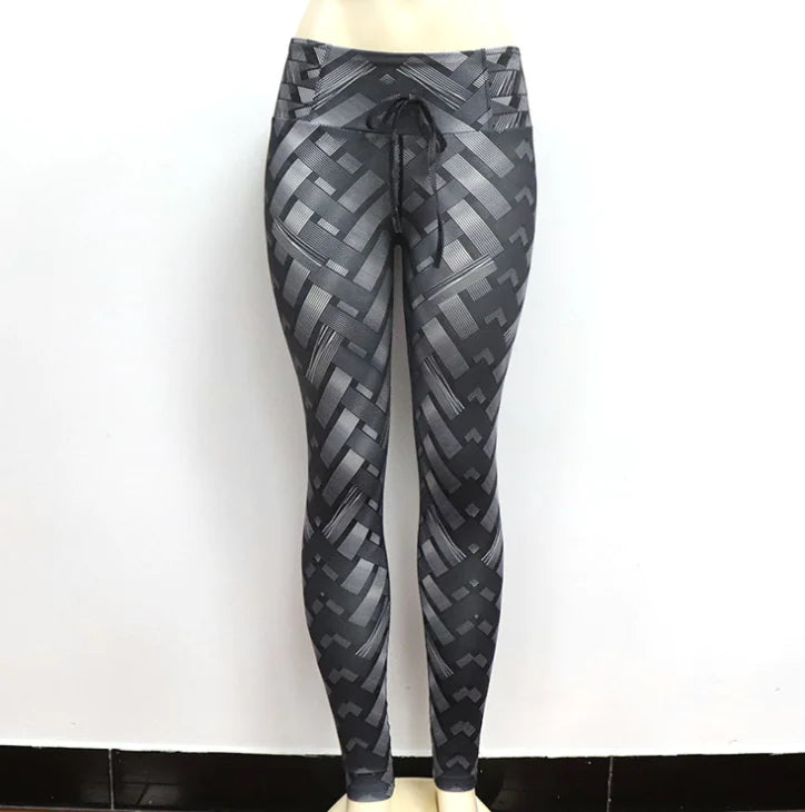 High Waist Printed Yoga Leggings with Stretch