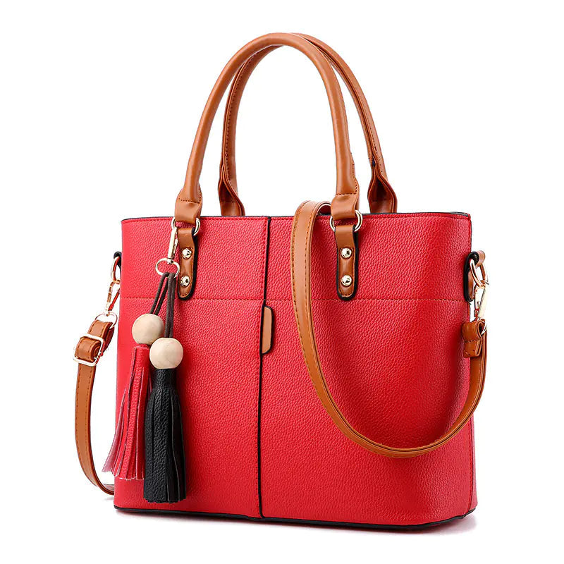 Stylish Large Capacity Litchi Pattern Handbag
