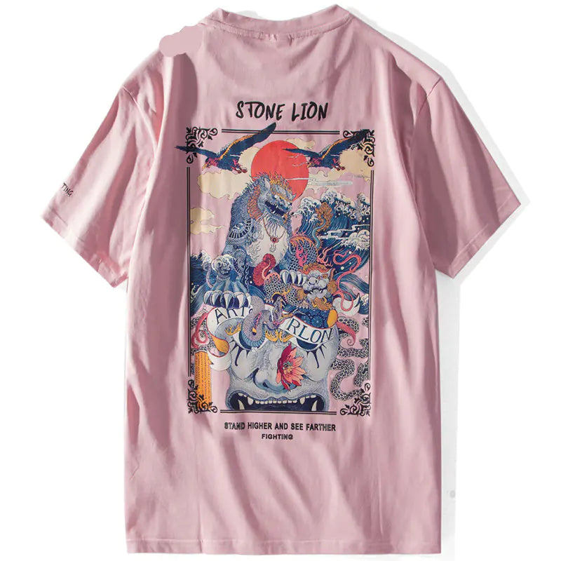 Men's Cotton Short Sleeve T-Shirt with Print Design