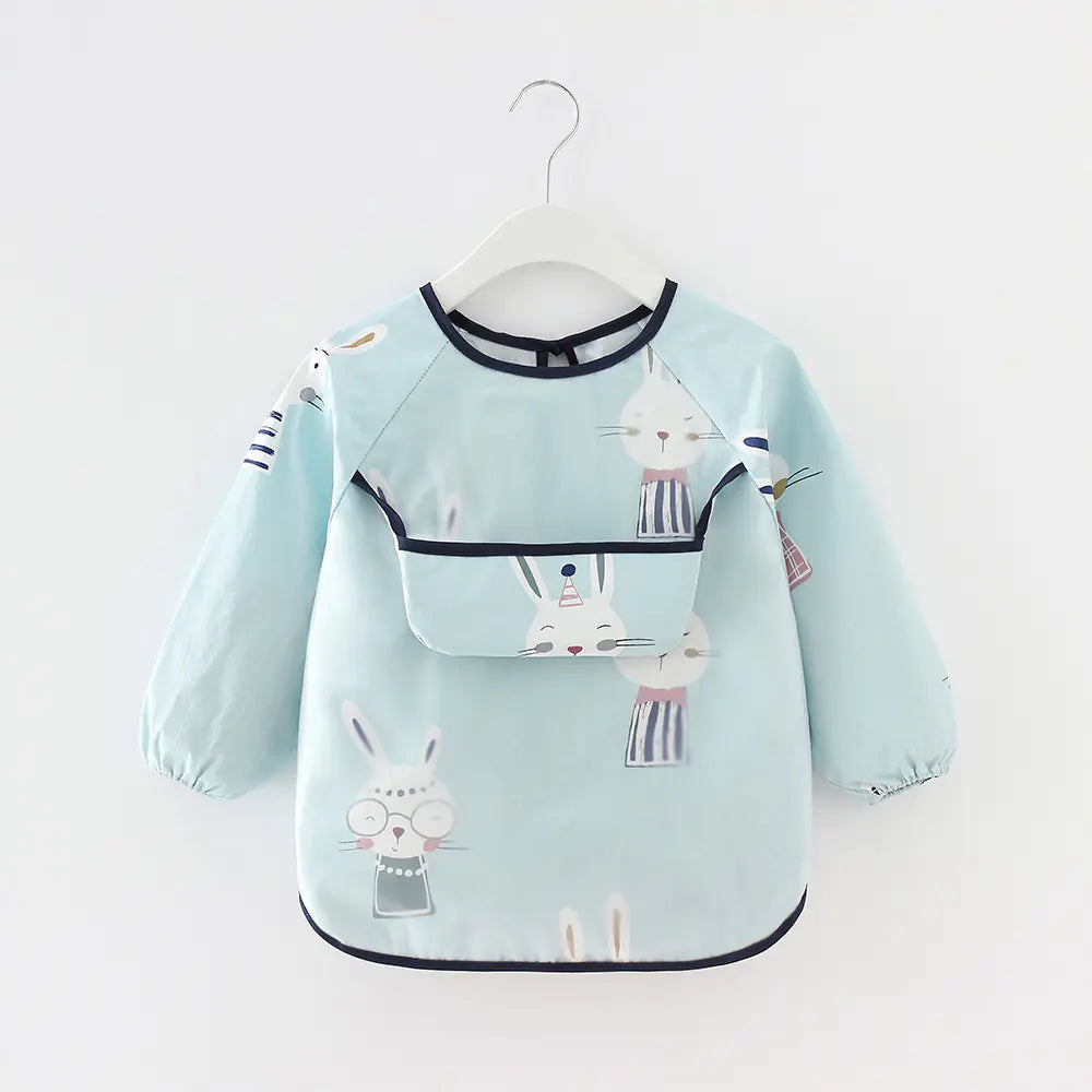 Waterproof Long Sleeve Kids Smock Apron for Eating