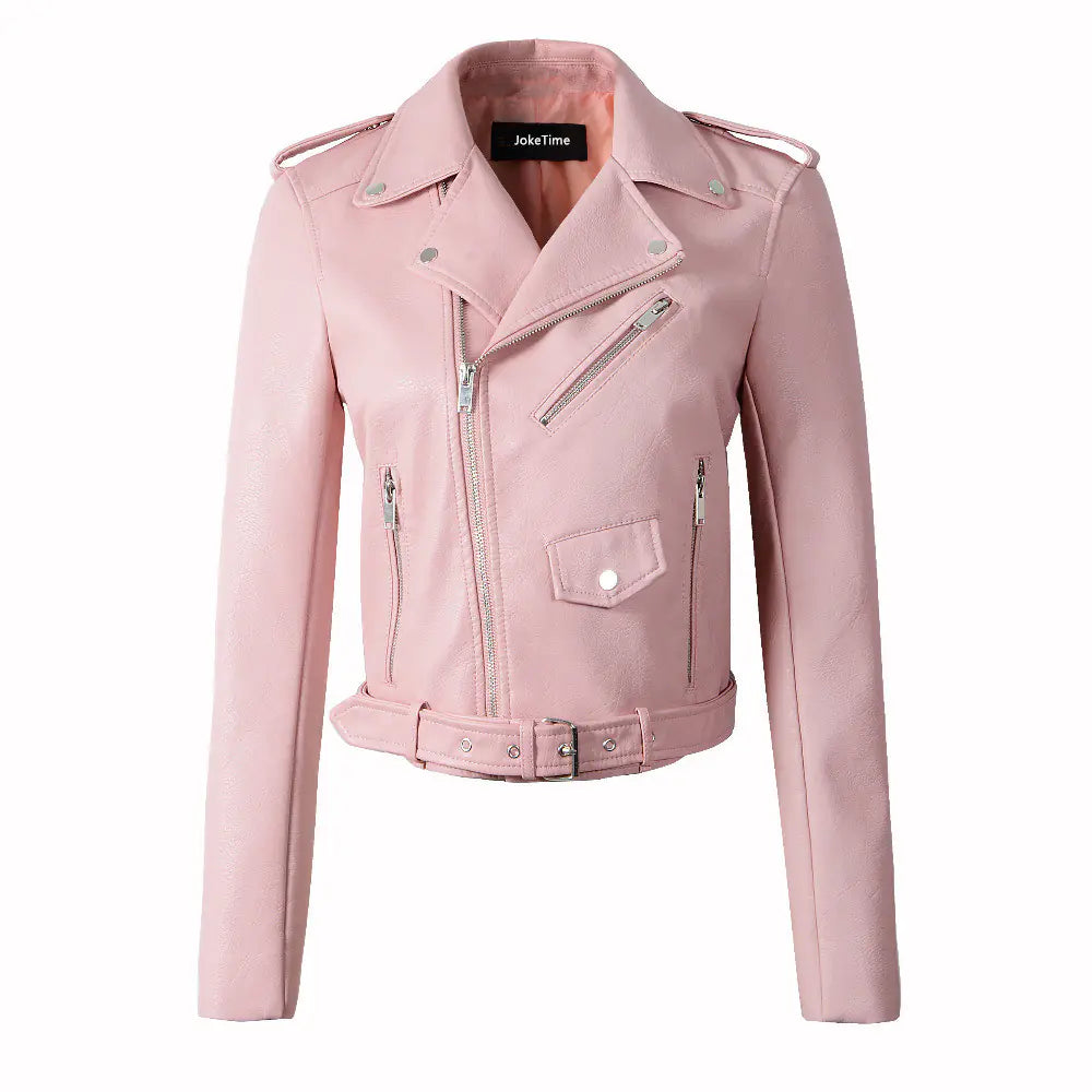 PU Wash Leather Jacket for Women - Casual Style