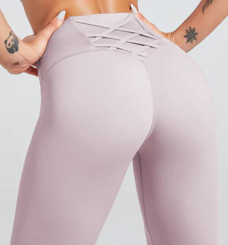 High-Waisted Butt-Lifting Mesh Yoga Pants for Women