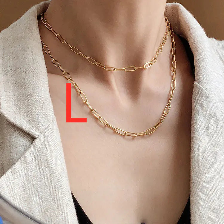 18K Gold-Plated Titanium Steel Twist Chain Necklace