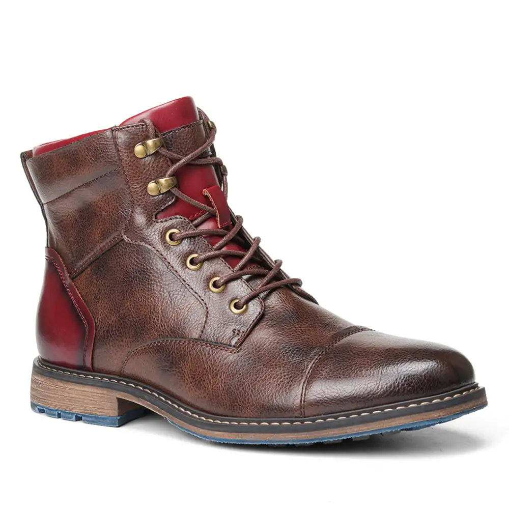 Botas Martin de cuero de caña alta para hombre - Estilo de moda