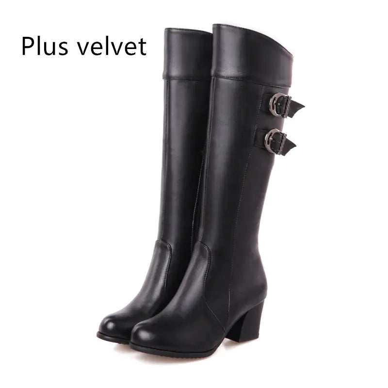 Nuevas botas Martin impermeables de tacón grueso para mujer
