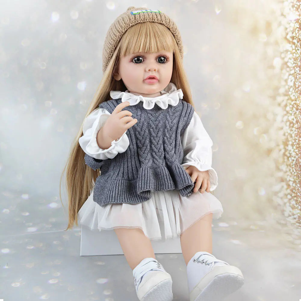 55cm Reborn Doll with Sweater Outfit for Girls