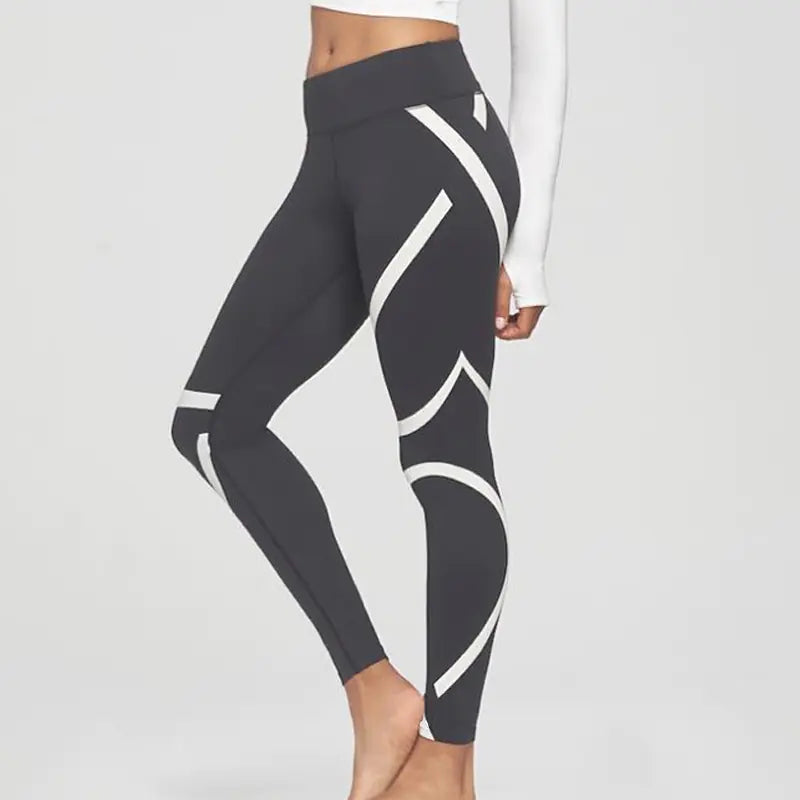 Printed Gray Leggings for Women - Summer Yoga Pants