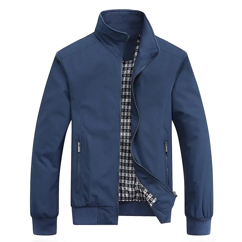 Men's Slim Solid Color Baseball Jersey Jacket
