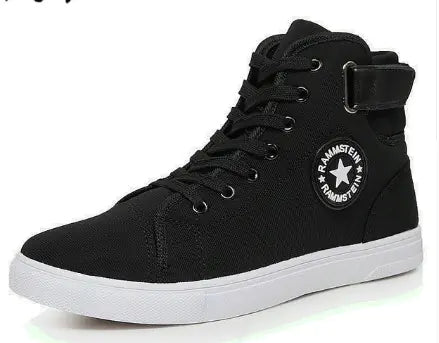 Casual High-Top Lace-Up Canvas Sneakers for Men