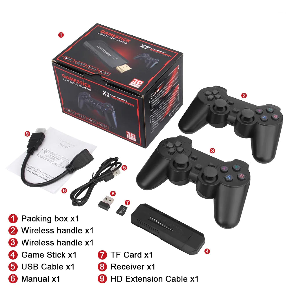 X2 PLUS Retro Game Console with 3D Game Stick