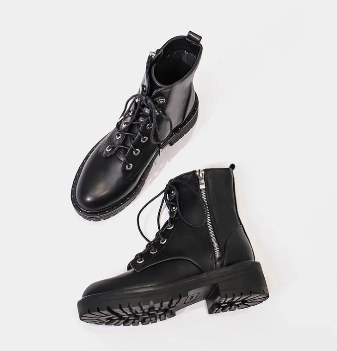 Women's Winter Martin Boots with Thick Sole and Heels