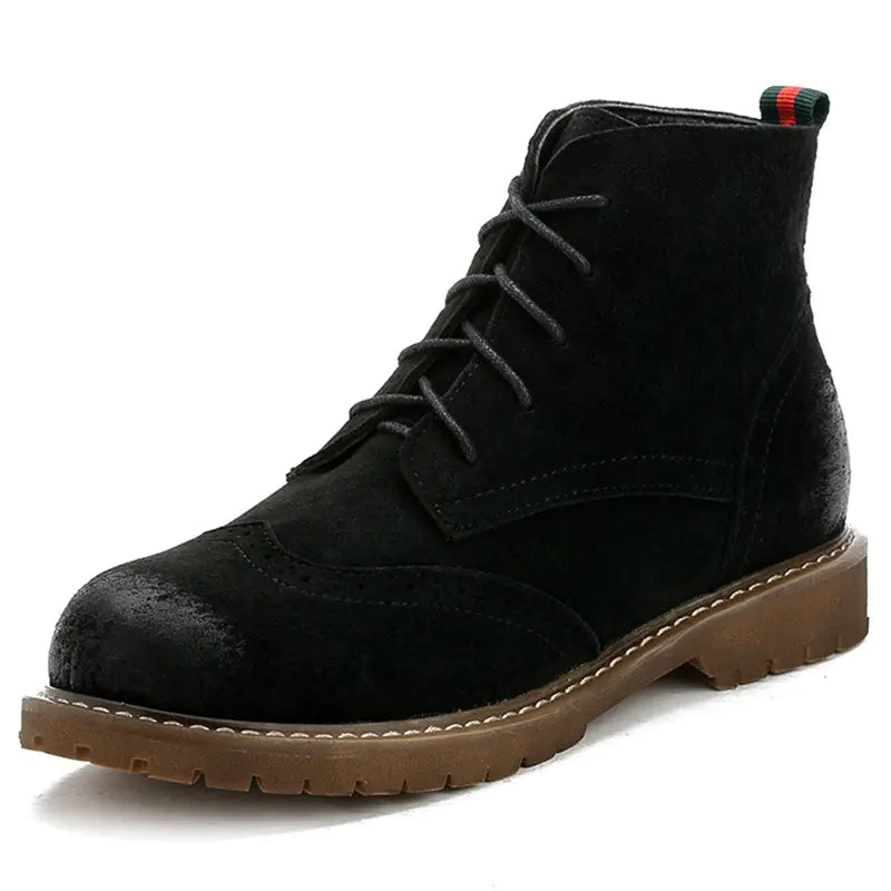 Botas Martin retro de ante con suela gruesa para mujer