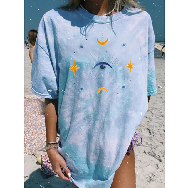 Graphic Harajuku Tie-Dye T-Shirt for Women - Summer