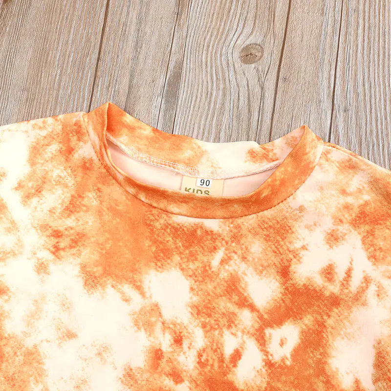 Summer Tie-Dye T-Shirt and Shorts Set for Girls