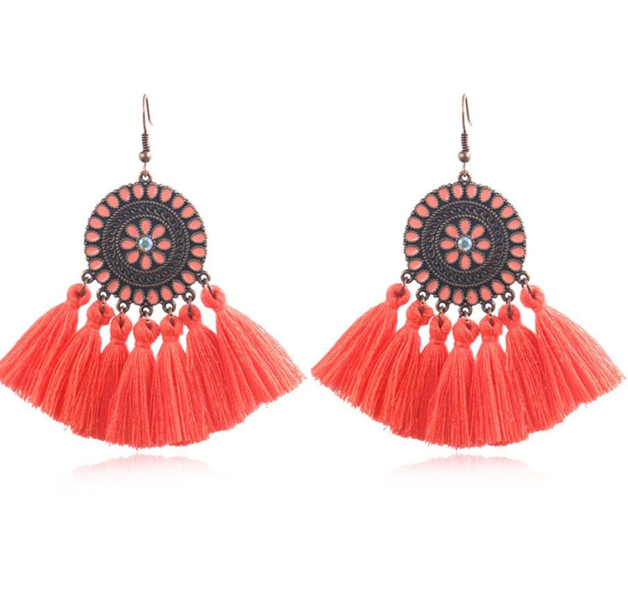 Sunflower Tassel Earrings (Tassel Earrings)