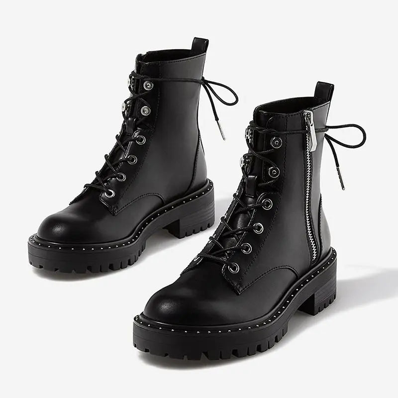 Women's Winter Martin Boots with Thick Sole and Heels