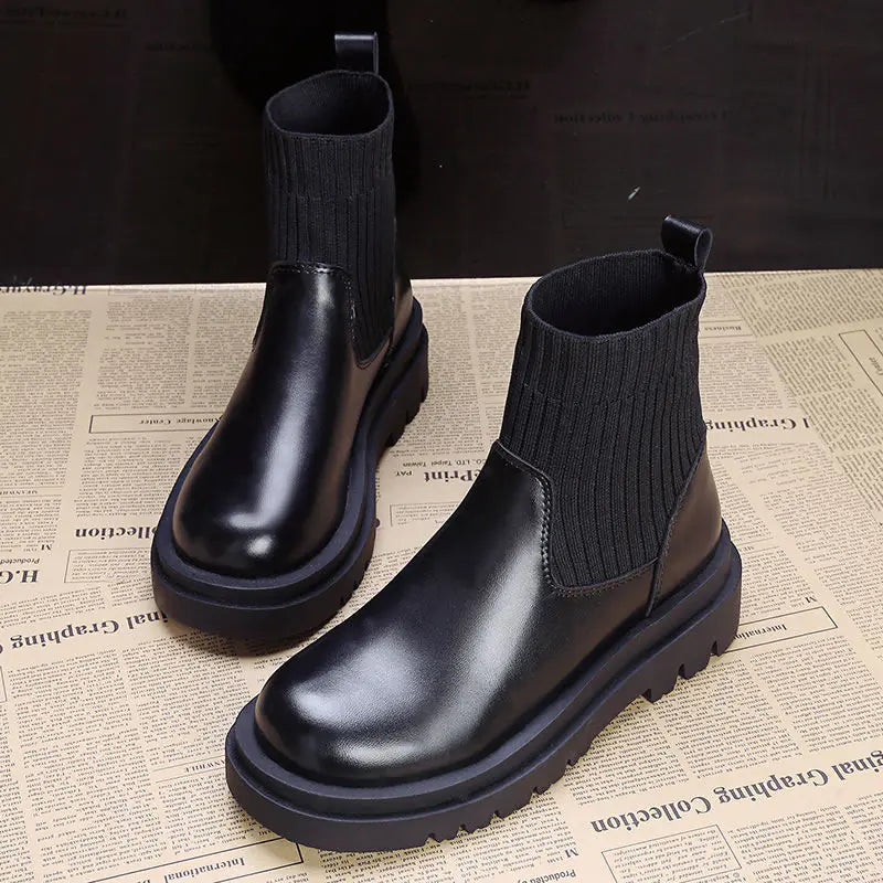 Botines Martin de plataforma con cordones de estilo británico