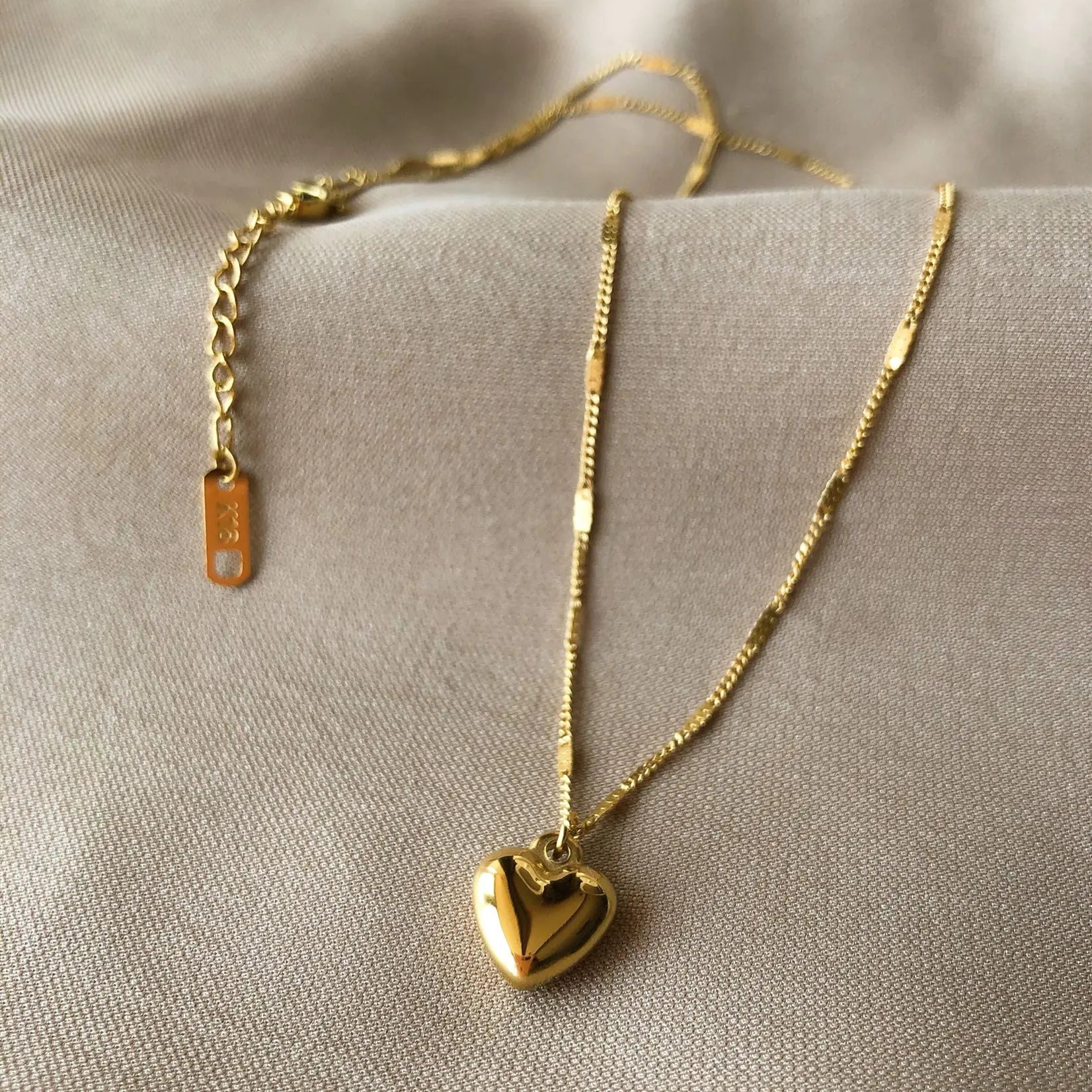 18K Gold Plated Titanium Steel Heart Necklace for Women