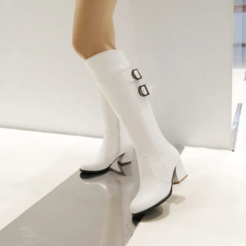 New Women's Waterproof Chunky Heel Martin Boots