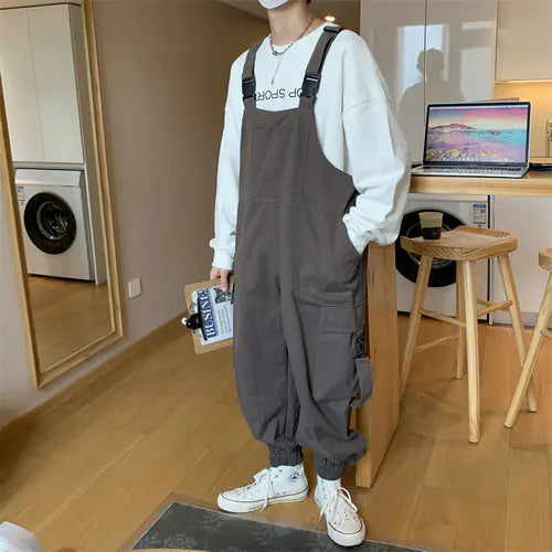 Men's Casual Stretch Workwear Pants with Straps