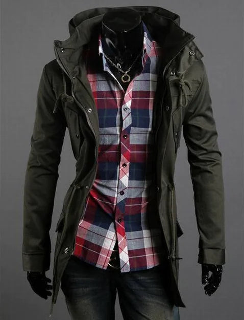 Men's Slim Casual High Collar Solid Color Jacket