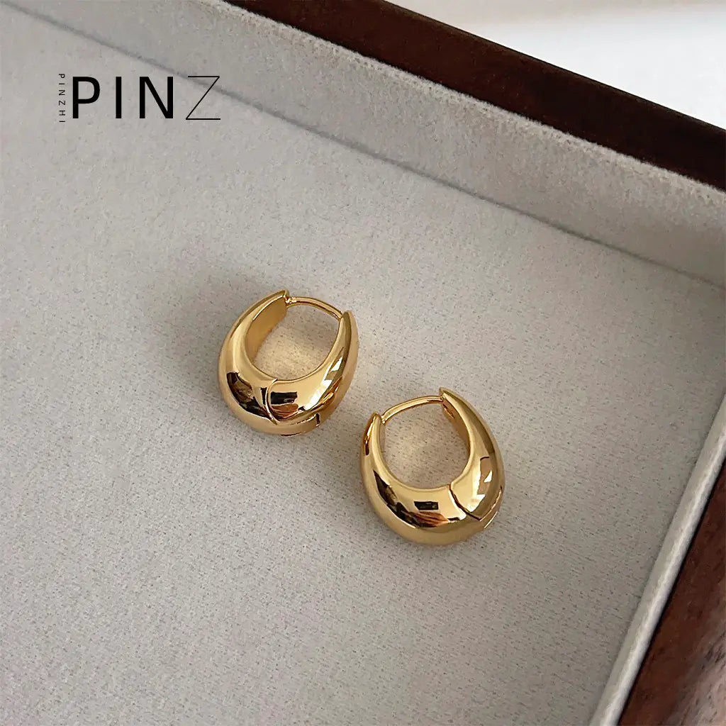 "Upgraded 18K Gold-Plated French Style Earrings"