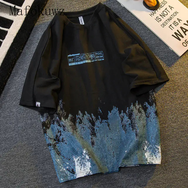 Summer Tie-Dye Gradient Short-Sleeved T-Shirt for Couples