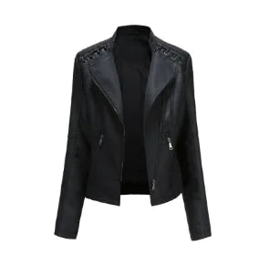 Women's Leather Jacket - Slim Fit Spring Autumn Style