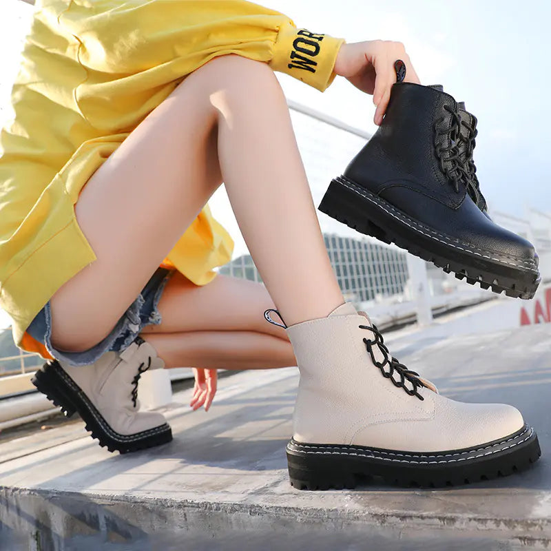 Classic Women's Round-Toe Lace-Up Martin Boots