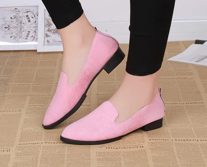 Suede Round Toe Slip-On Flat Casual Shoes