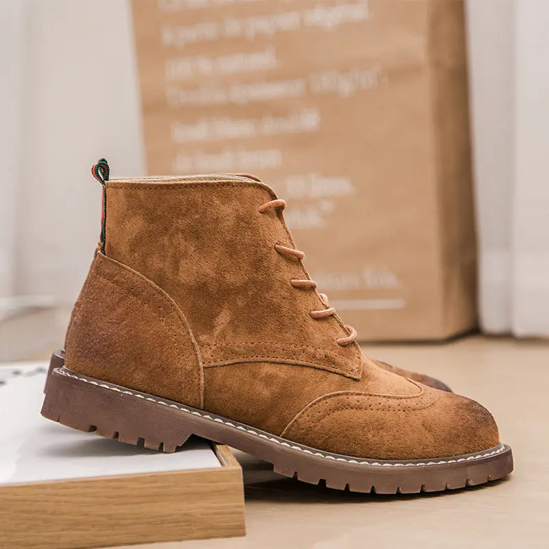 Women's Retro Suede Martin Boots with Thick Sole