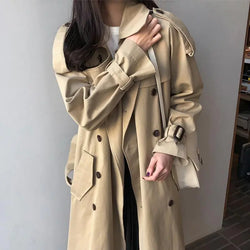 Loose Women's Mid-length Trench Coat Over-the-knee