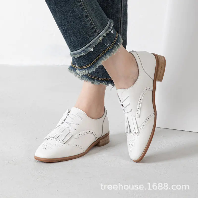 Chic British Style Low Heel Oxford Shoes for Women