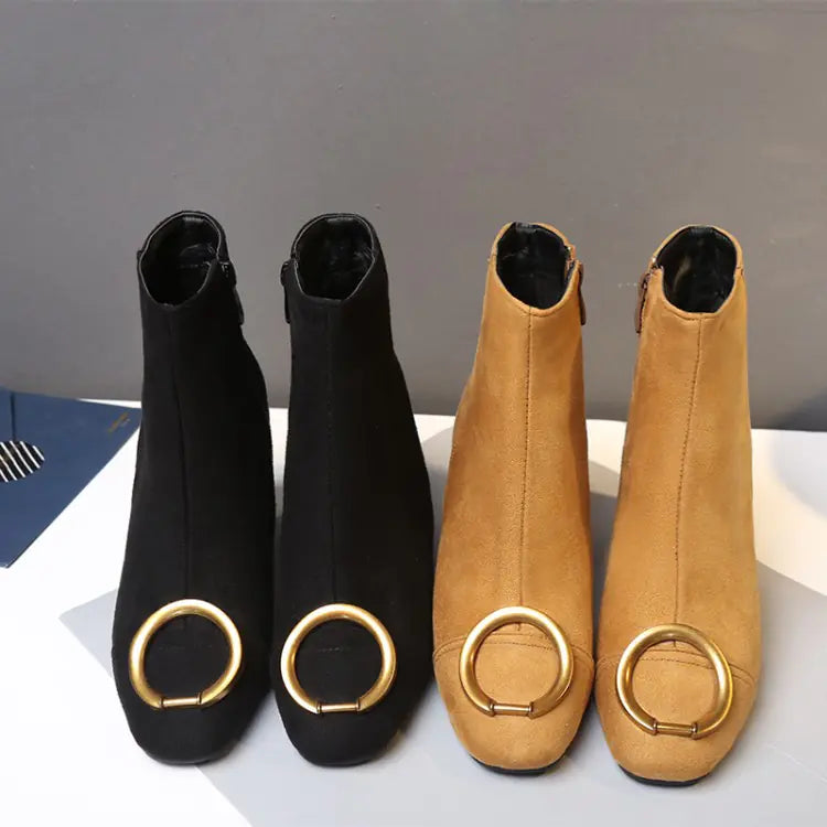 Classic Chunky Heel British Style Women's Boots