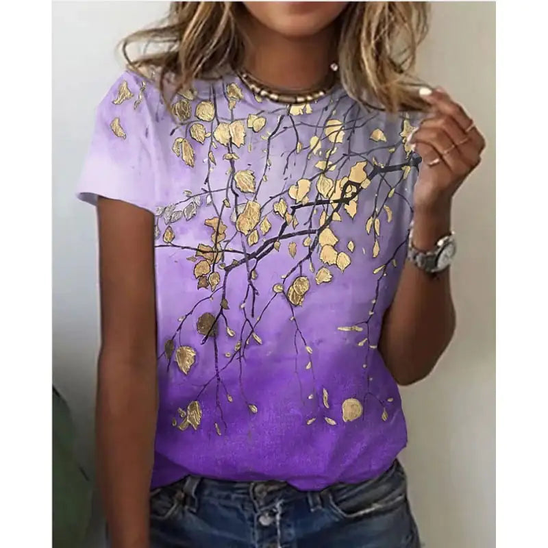 Floral Short Sleeve Women's T-Shirt