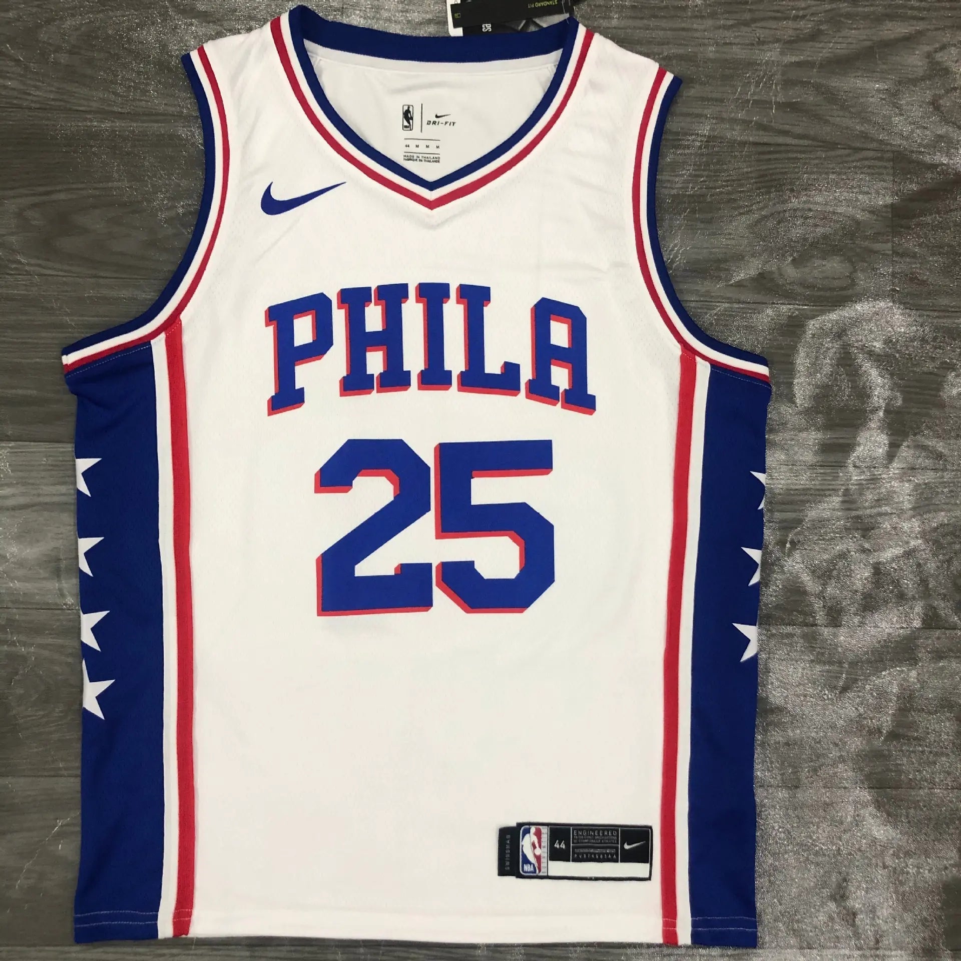 76ers V-Neck Blue Jerseys: Harden, Embiid & Simmons