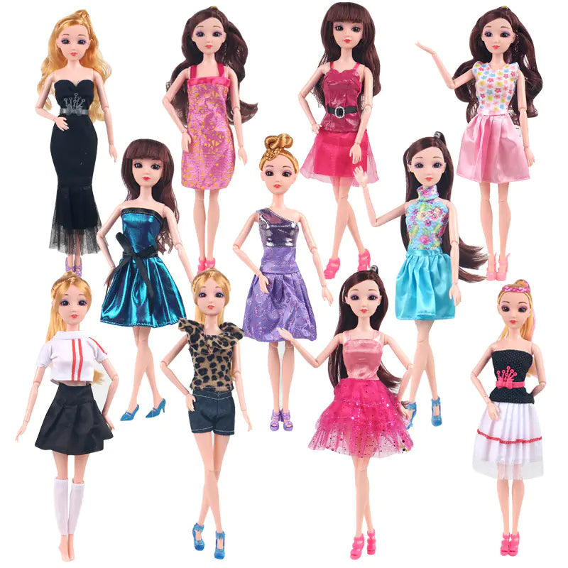 10-Piece Random Dress Set for Barbie Dolls
