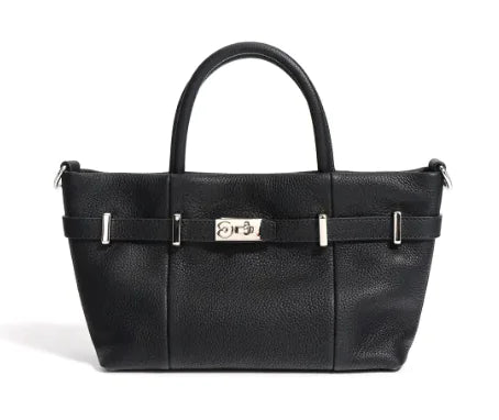 Layer Cowhide Lychee Pattern Handbag Simple Commute All-match Shoulder Messenger Horizontal Birkin Bag