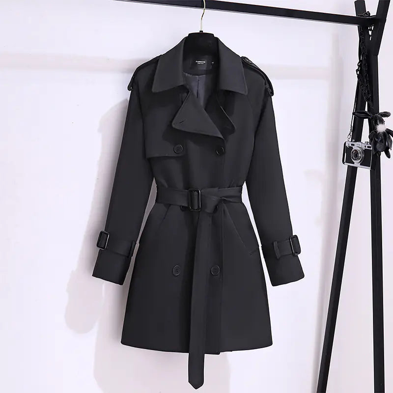 Khaki Short Trench Coat for Women