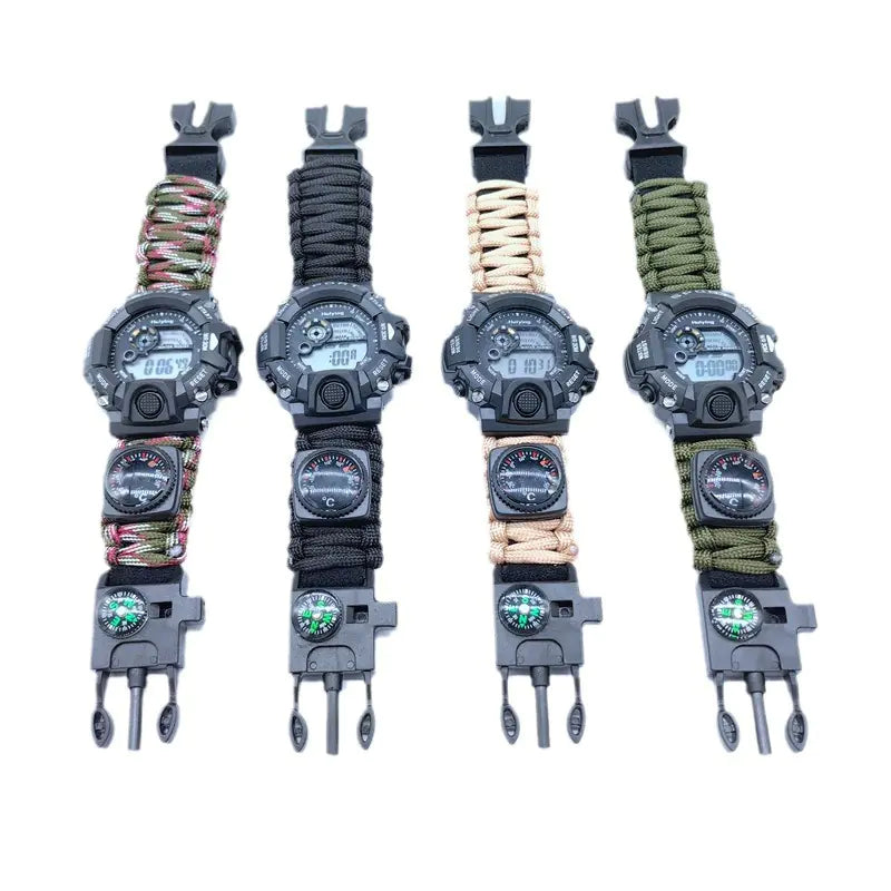 Multifunctional Outdoor Compass Watch with Survival Tools